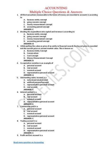 Advanced Accounting Multiple Choice Questions And Answers Reader