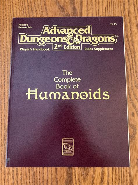 Advanced Dungeons and Dragons the Complete Book of Humanoids Player s Handbook Rules Supplement Epub