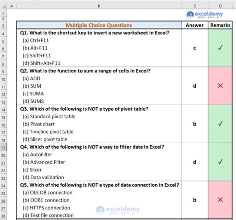 Advanced Excel Test Questions Answers Reader