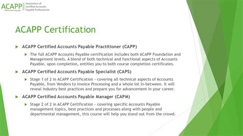 Advanced Features and Unique Aspects of Certified Accounts Payable Professionals