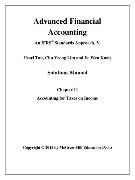 Advanced Financial Accounting Solutions Manual Kindle Editon