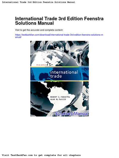 Advanced International Trade Feenstra Solution Manual Doc