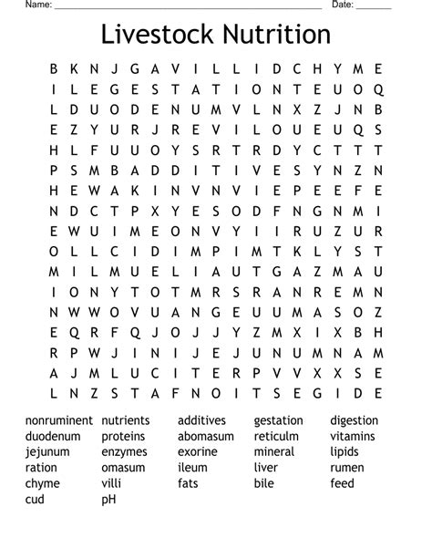 Advanced Livestock Nutrition Word Search Answers PDF