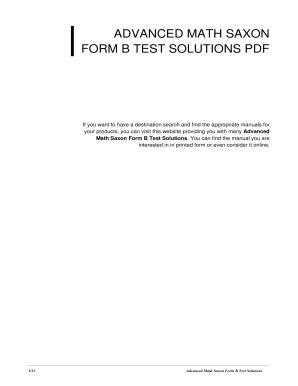 Advanced Math Saxon Form B Test Solutions Doc