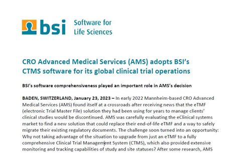 Advanced Medical Software (AMS)