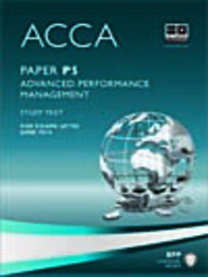 Advanced Performance Management P5 Acca Ebook Doc