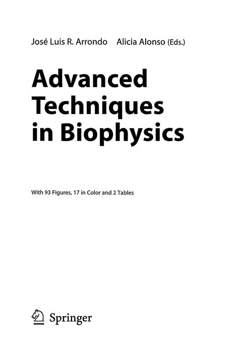 Advanced Techniques in Biophysics Reader