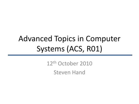 Advanced Topics In Computer PDF