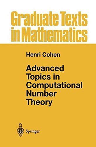 Advanced Topics in Computional Number Theory 1st Edition PDF
