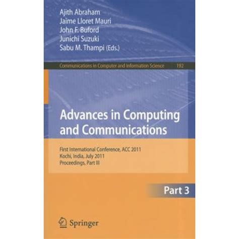 Advances in Computing and Communications First International Conference PDF