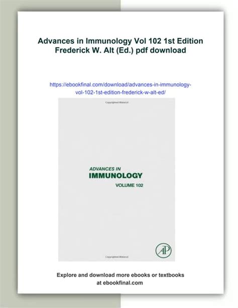 Advances in Immunology, Vol. 102 1st Edition Doc