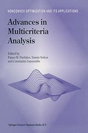 Advances in Multicriteria Analysis 1st Edition PDF