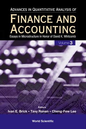 Advances in Quantitative Analysis of Finance and Accounting Essays in Microstructure in Honor of Da PDF