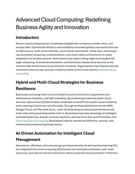 Advent Children Cloud: Redefining Cloud Computing for Modern Businesses