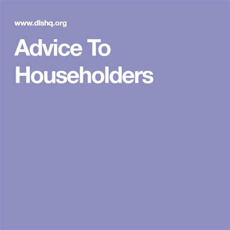 Advice to Householders Doc