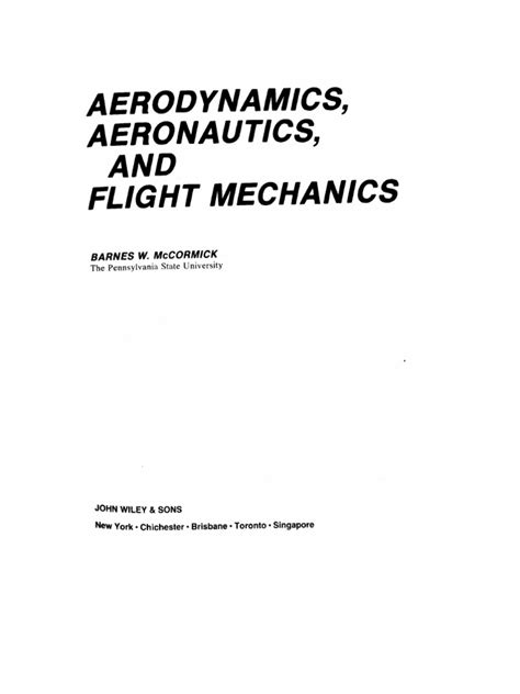 Aerodynamics Aeronautics Flight Mechanics Solutions Epub