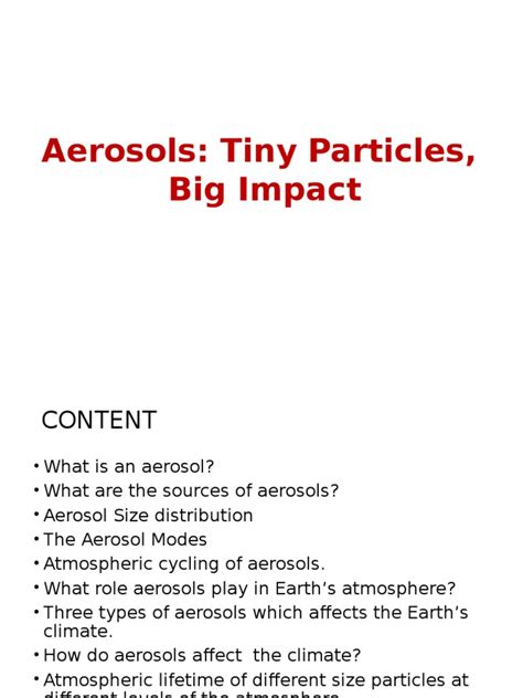 Aerosols: Tiny Particles with a Big Impact