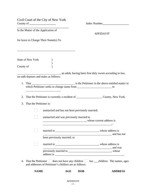 Affidavit Template New York