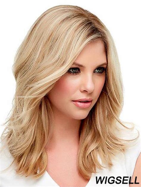 Affordable Blonde Wavy Shoulder Length Human Hair Wigs 2025