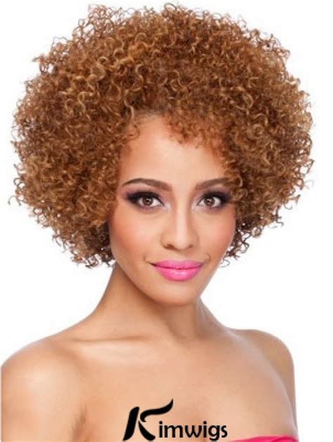 African American Lace Wigs Chin Length Kinky 10" With Bangs Wigs