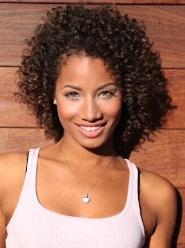 African American Small Curly Lace Front 100% Human Hair Wig