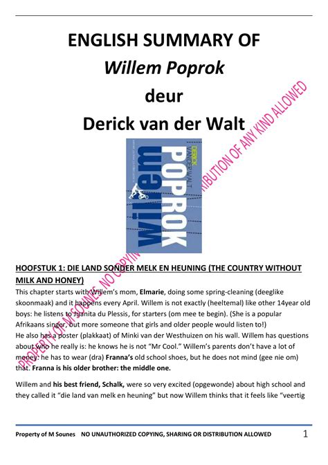 Afrikaans Willem Poprok Summary Notes Ebook Epub