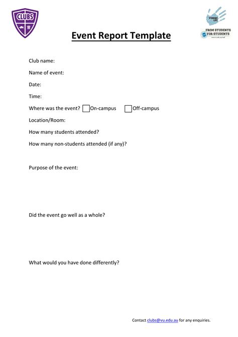 After Event Report Template