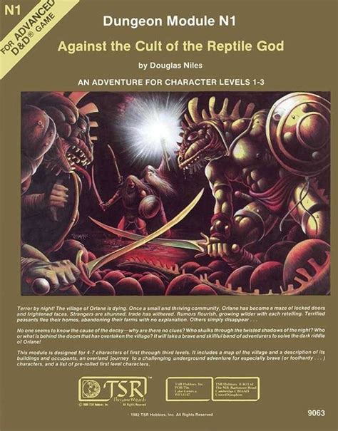 Against the Cult of the Reptile God An Adventure for Character Levels 1-3 Advanced Dungeons and Dragons Module No N1 PDF