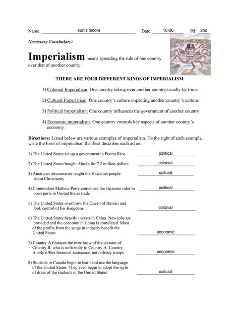 Age Of Imperialism Worksheet With Answers Kindle Editon