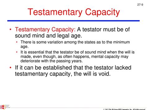 Age of Testamentary Capacity: