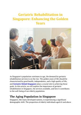 Ageing in Place Singapore: A Comprehensive Guide to Enhancing Your Golden Years