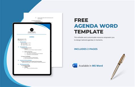 Agenda Word Template