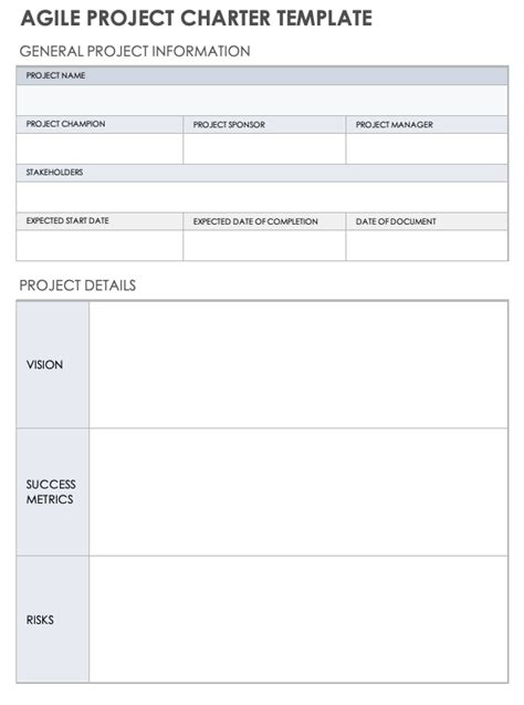 Agile Project Charter Template