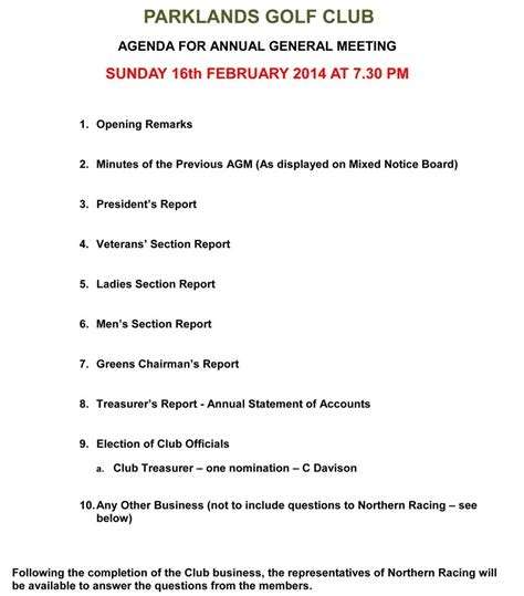 Agm Report Template