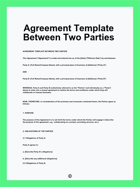 Agreement Between Two Parties Example: A Comprehensive Guide