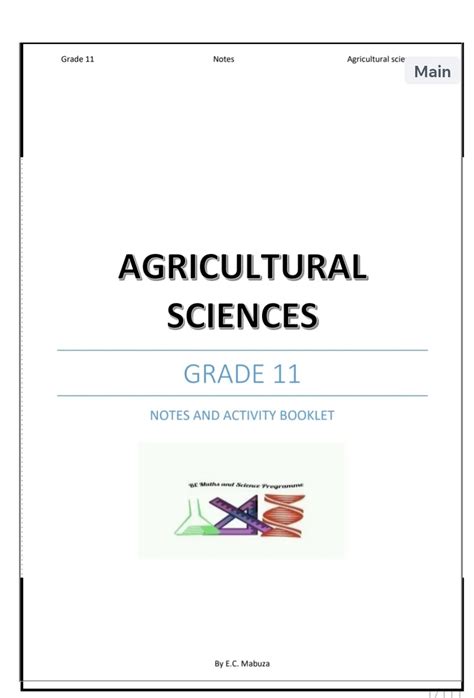 Agricultural Sciences Focus Caps Grade 11 Answers Doc