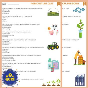 Agriculture Quiz Questions Answers Reader