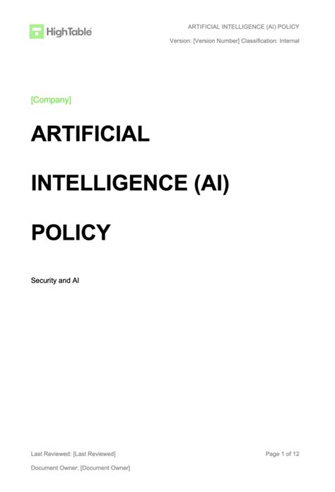 Ai Security Policy Template