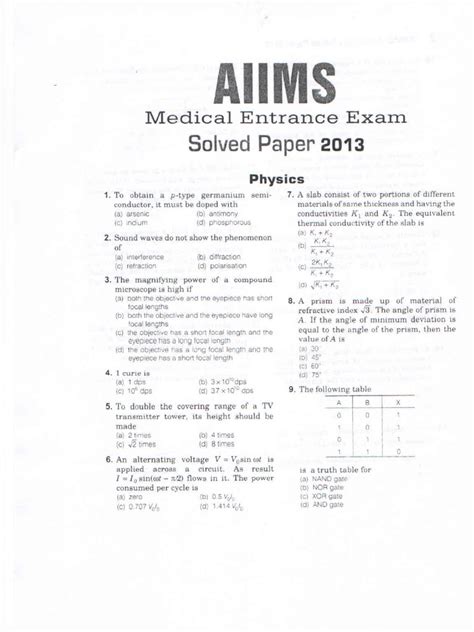 Aiims Mbbs Question Papers With Answers Kindle Editon