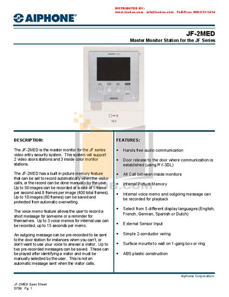 Aiphone Jf 2med Troubleshooting Ebook Kindle Editon