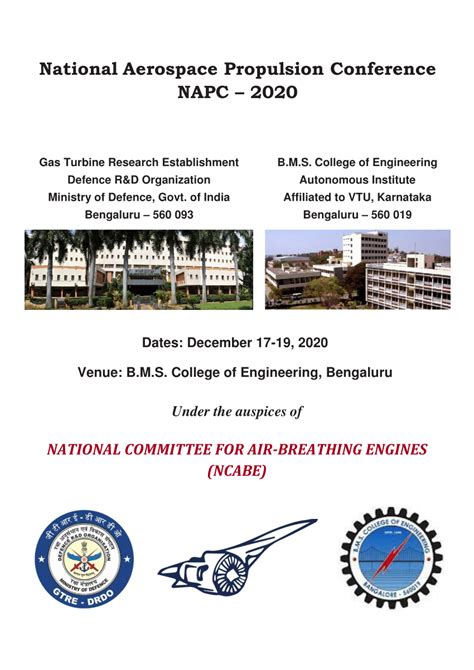 Air Breathing Engines and Aerospace Propulsion Proceedings of the Fourth National Conference Reader