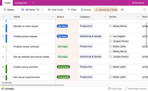 Airtable Project Management Template