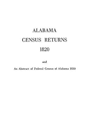 Alabama Census Returns 1820 Genealogical Publishing Doc