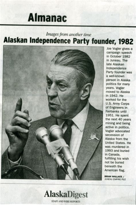 Alaska Politicians Joe Vogler Doc