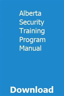 Alberta Security Training Program Manual Ebook Epub