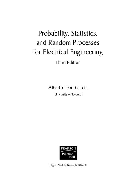 Alberto Leon Garcia Solutions Probability Epub