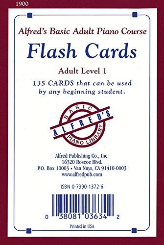 Alfred s Basic Adult Piano Course Flash Cards Level 1 Flash Cards Doc