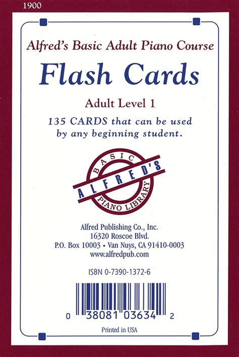 Alfreds Basic Adult Piano Course Flash Cards: Level 1, Flash Cards (Paperback) Ebook Epub