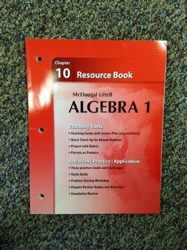 Algebra 1 Chapter 10 Resource Book Answers Mcdougal Littell Doc