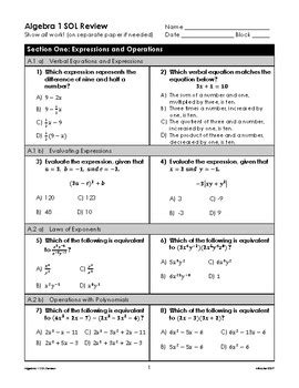 Algebra 1 Sol 2009 Test Answers Doc